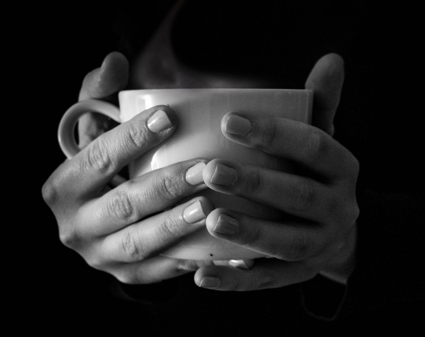 hands cup hot